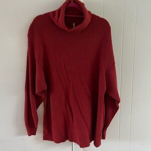 Free People Burnt Orange Tunic Turtleneck